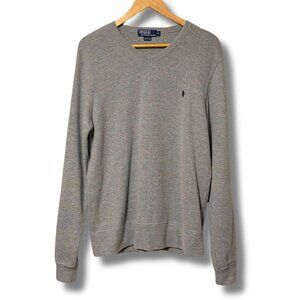 Polo Ralph Lauren Men’s Gray V-Neck Sweatshirt Pullover Size S / Small